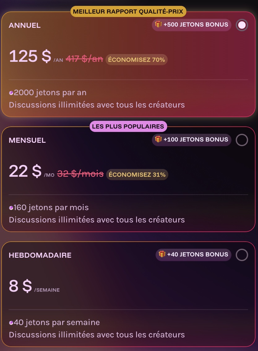 prix des abonnements justsext