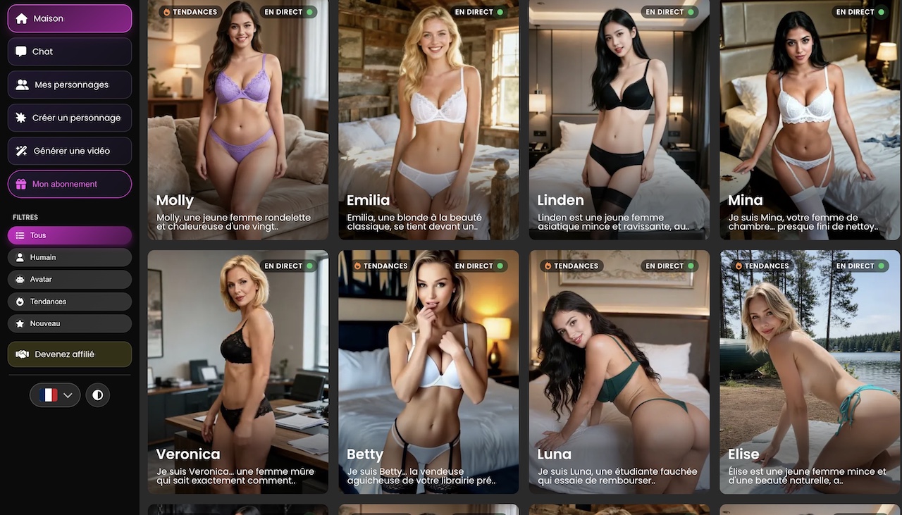 Xeve AI interface webcam IA live video chat girlfriend human-like companion