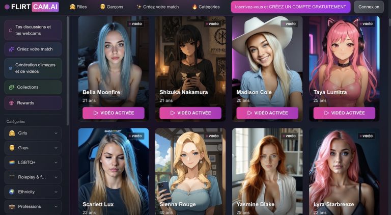 decouvrir les girlfriend ia sur flirtcam ai