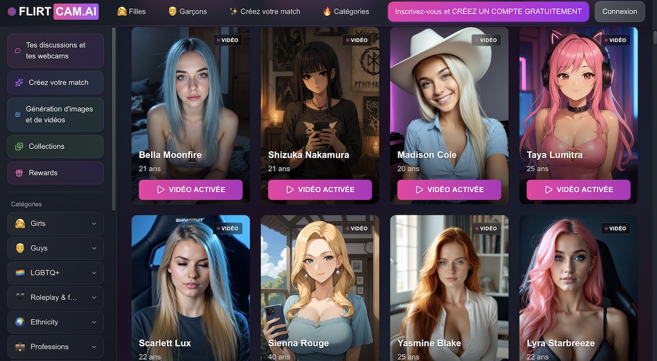 decouvrir les girlfriend ia sur flirtcam ai